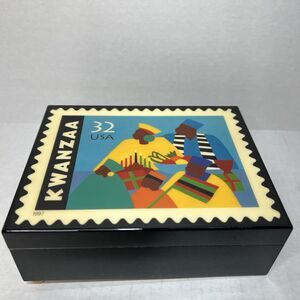 KWANZAA Collectors Edition USPS Stamp Lacquer Music Box Works Lift Every Voice